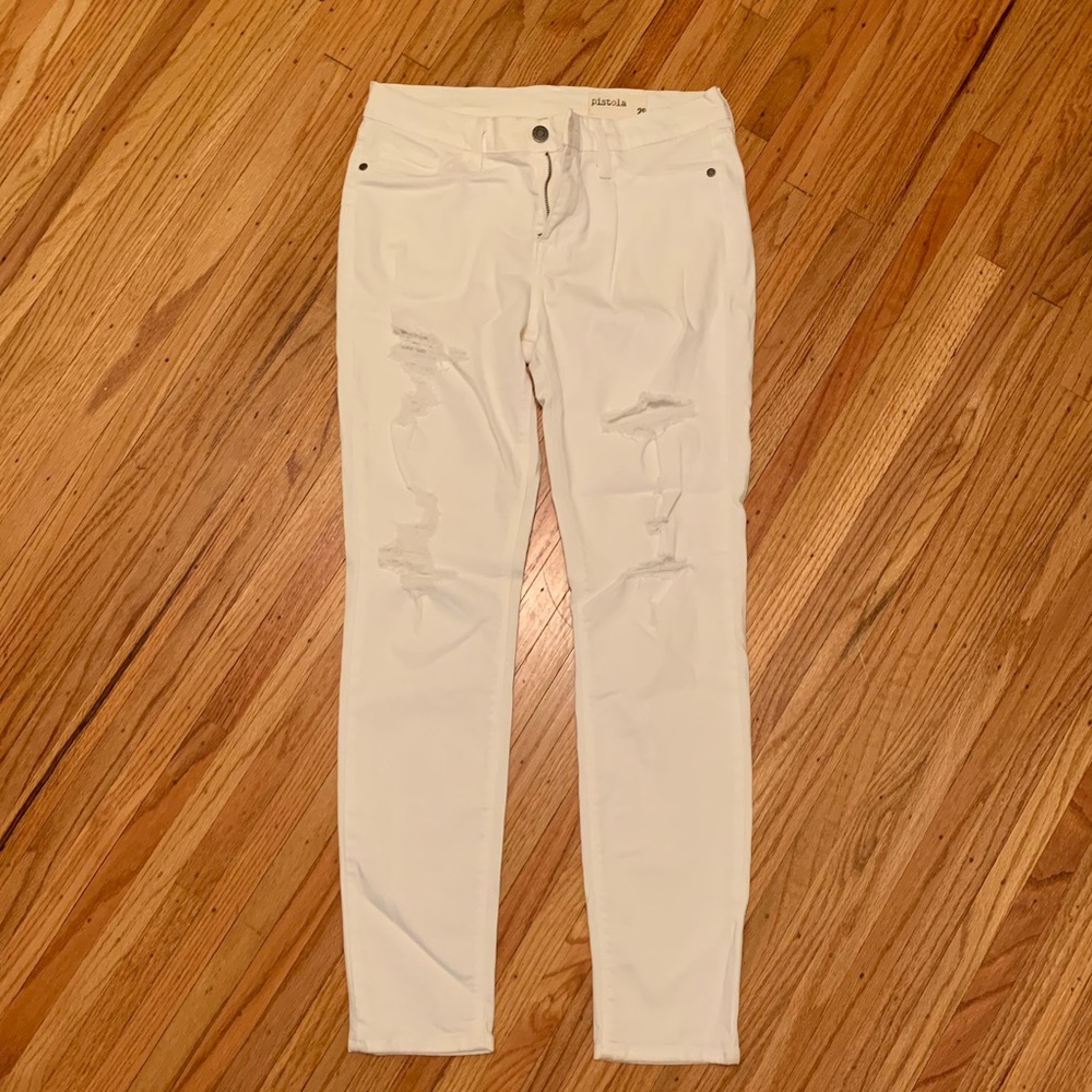Pistola White Distressed Skinny Jean